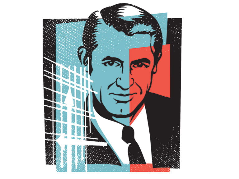 An illustration of Hollywood star Cary Grant