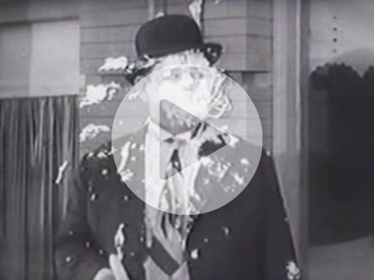 Laurel and Hardy and their legendary custard pie fights