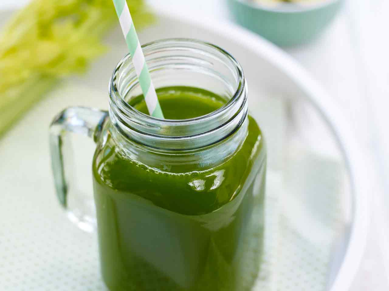 Spinach, celery and cucumber juice