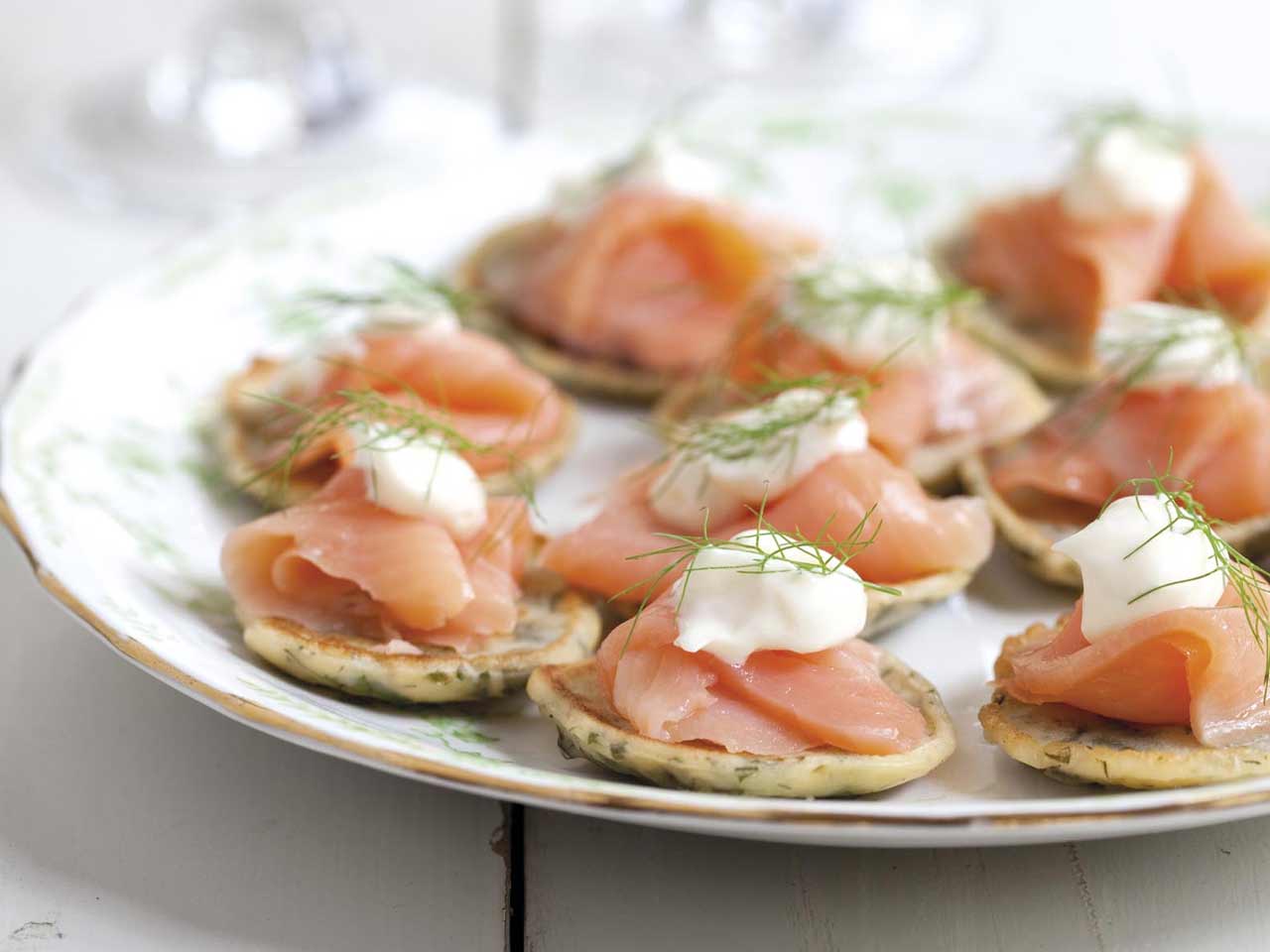 Annabel Langbein's herb fritters with smoked salmon