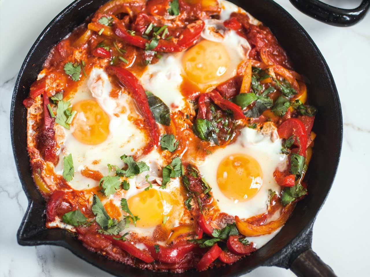 Shakshuka – eggs poached in tomatoes