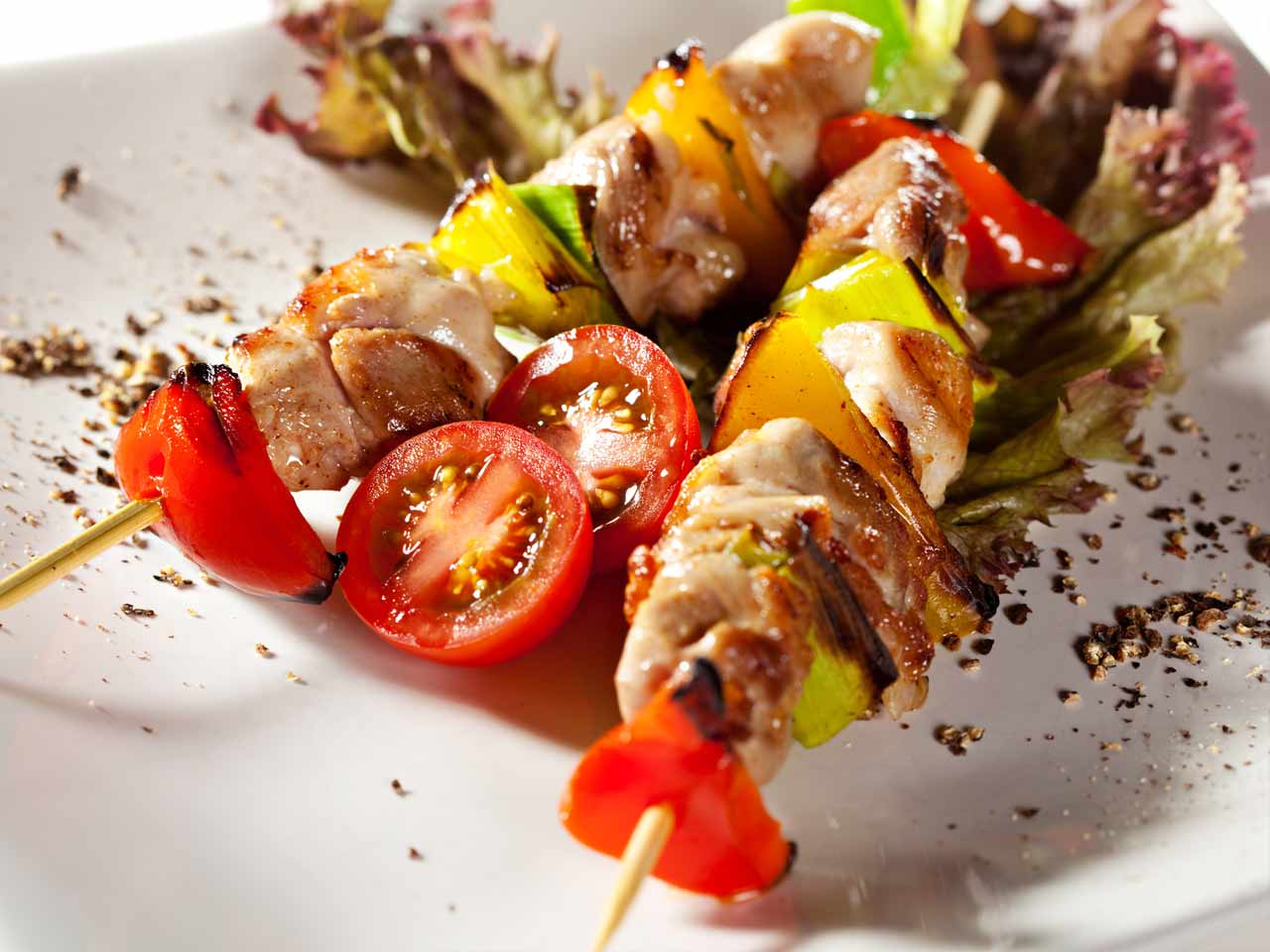 Chicken kebabs with pomegranate and honey glaze