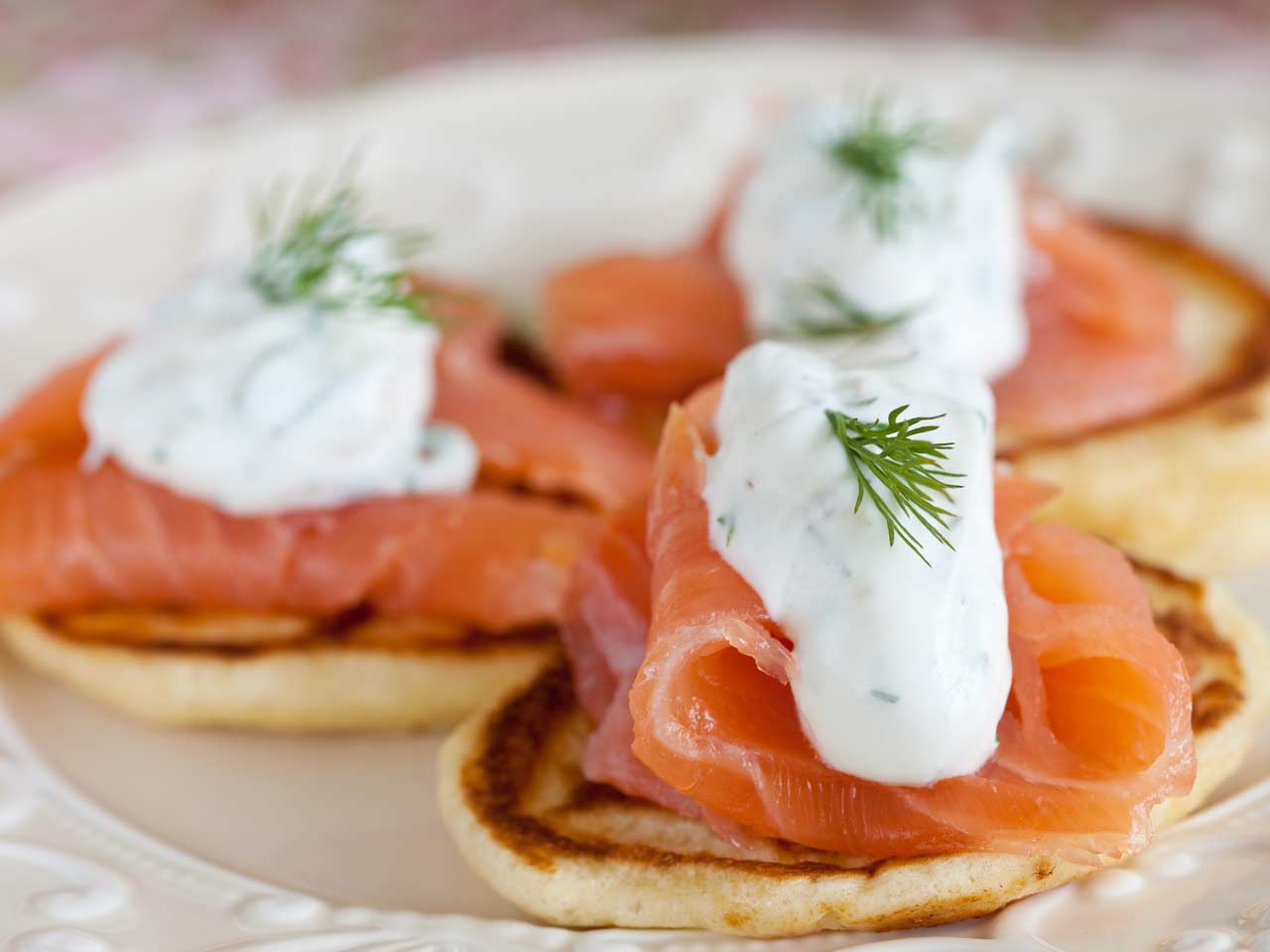 Drop scones with salmon and dill