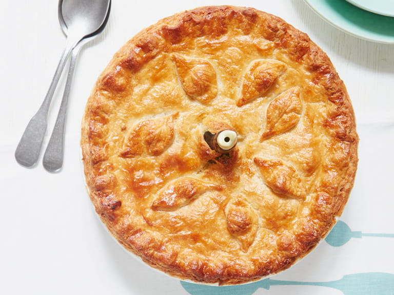 Mary Berry's potato, leek and cheese pie