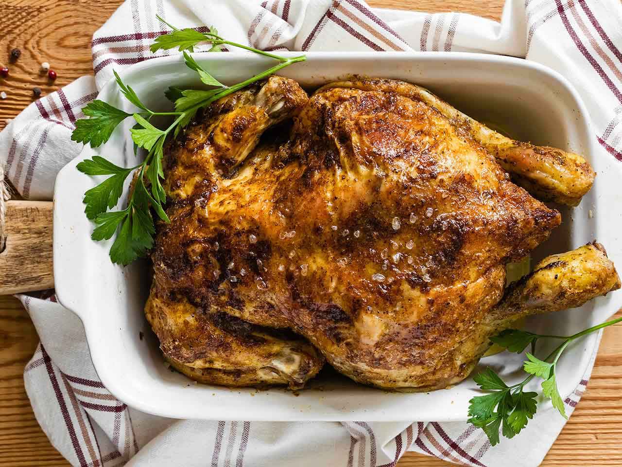 Healthy low salt roast chicken