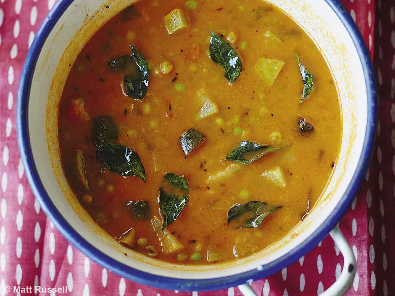 Sambar, aromatic lentil soup