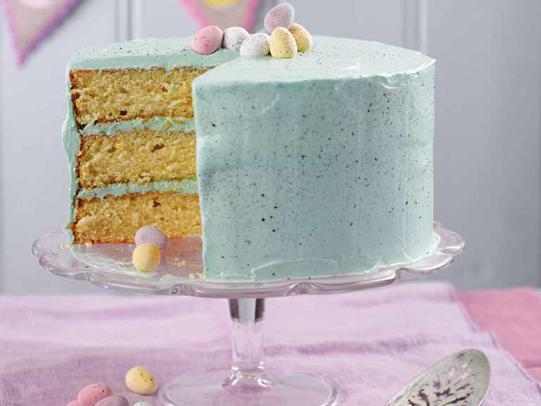 Speckled egg Easter cake