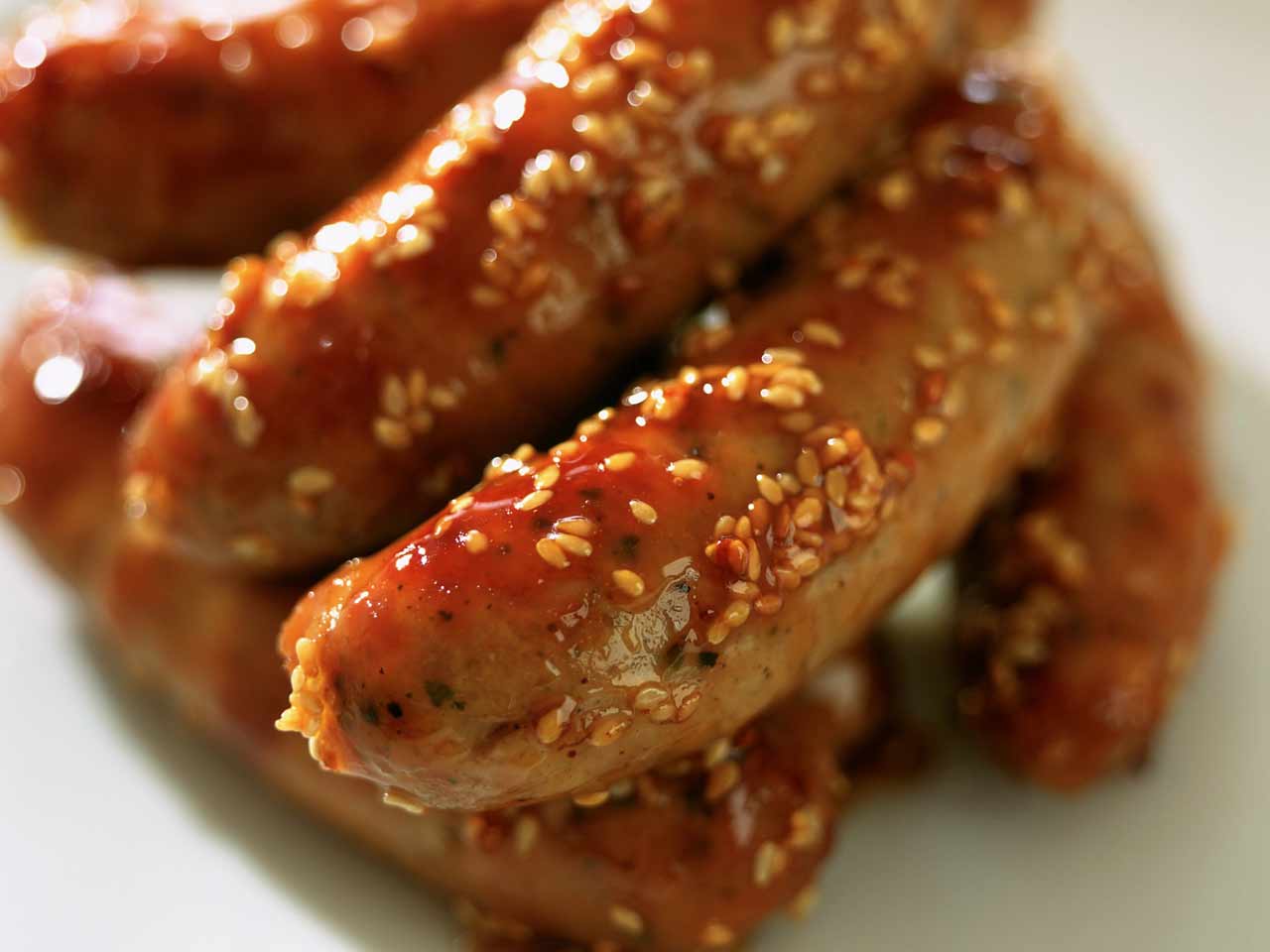 Maple and sesame sausages