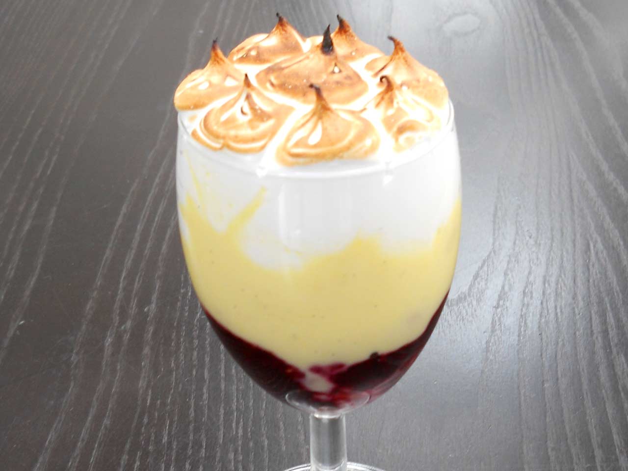 Queen of Puddings, a deliciously decadent trifle with a meringue topping
