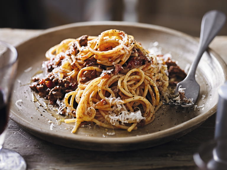 Slow cooked spaghetti Bolognese