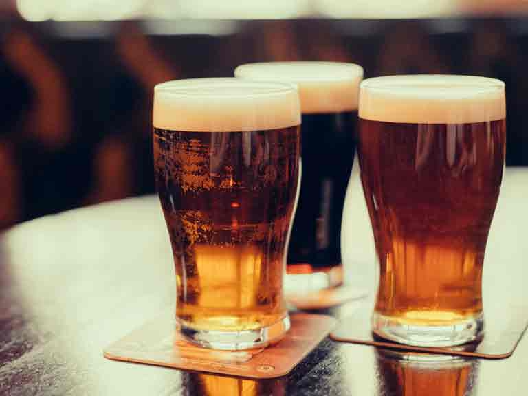 Beer and lager drinkers take in far more fluid than is lost through the diuretic action of the alcohol.