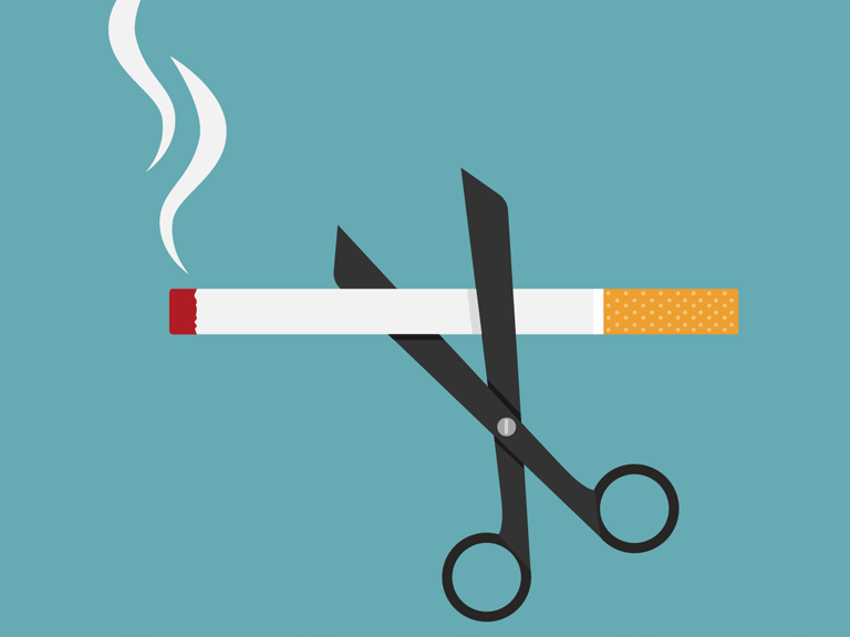 Illustration of a cigarette being cut in half