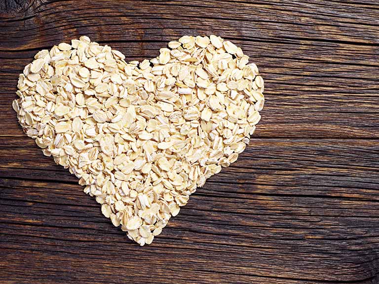 Heart shape made from oats