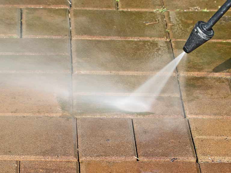 Cleaning a patio