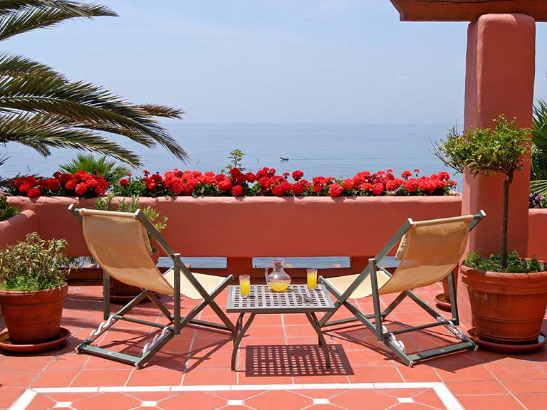 Terrace on property abroad in Spain