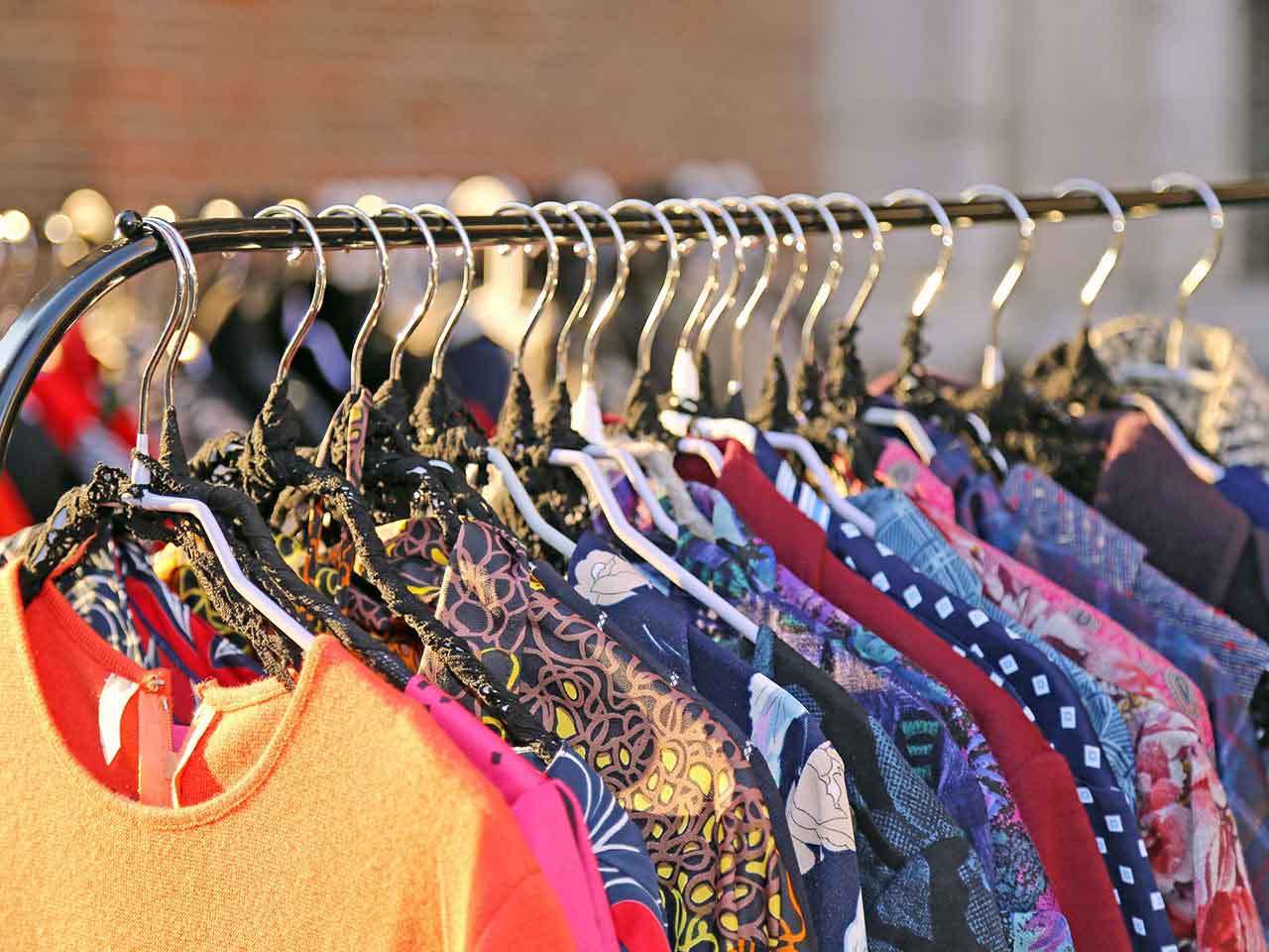 Rack of vintage clothes