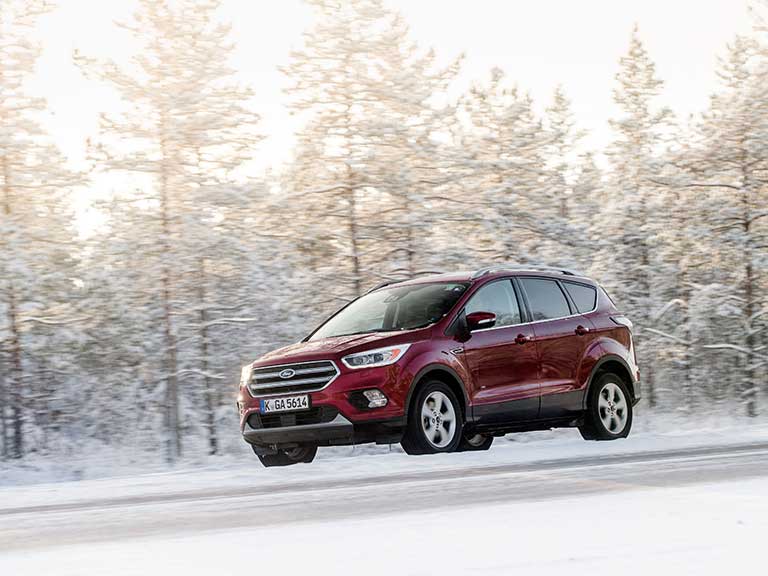 The Ford Kuga in the snow