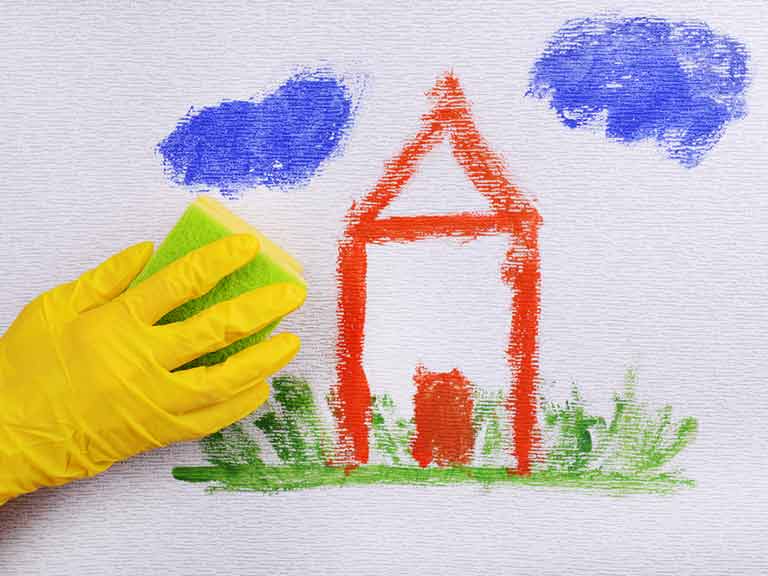 WD40 can help remove crayon and other marks from hard surfaces