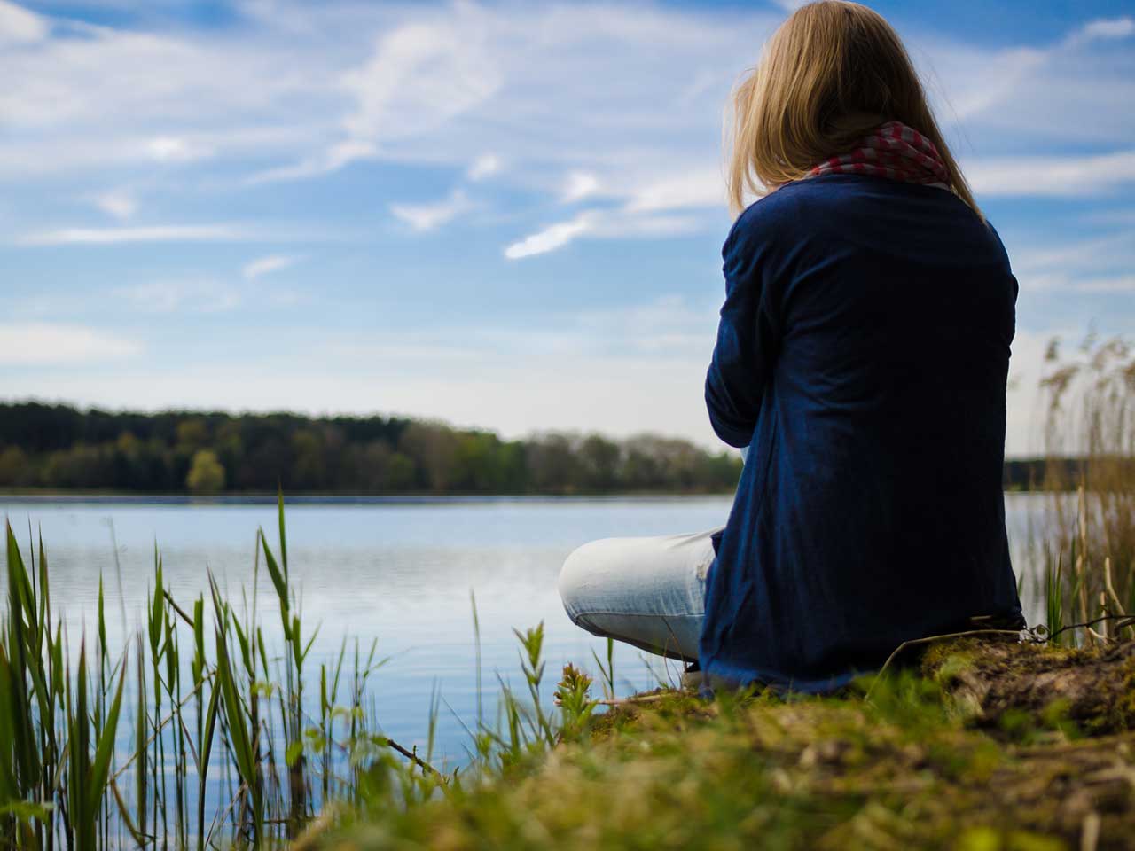 Grieving woman