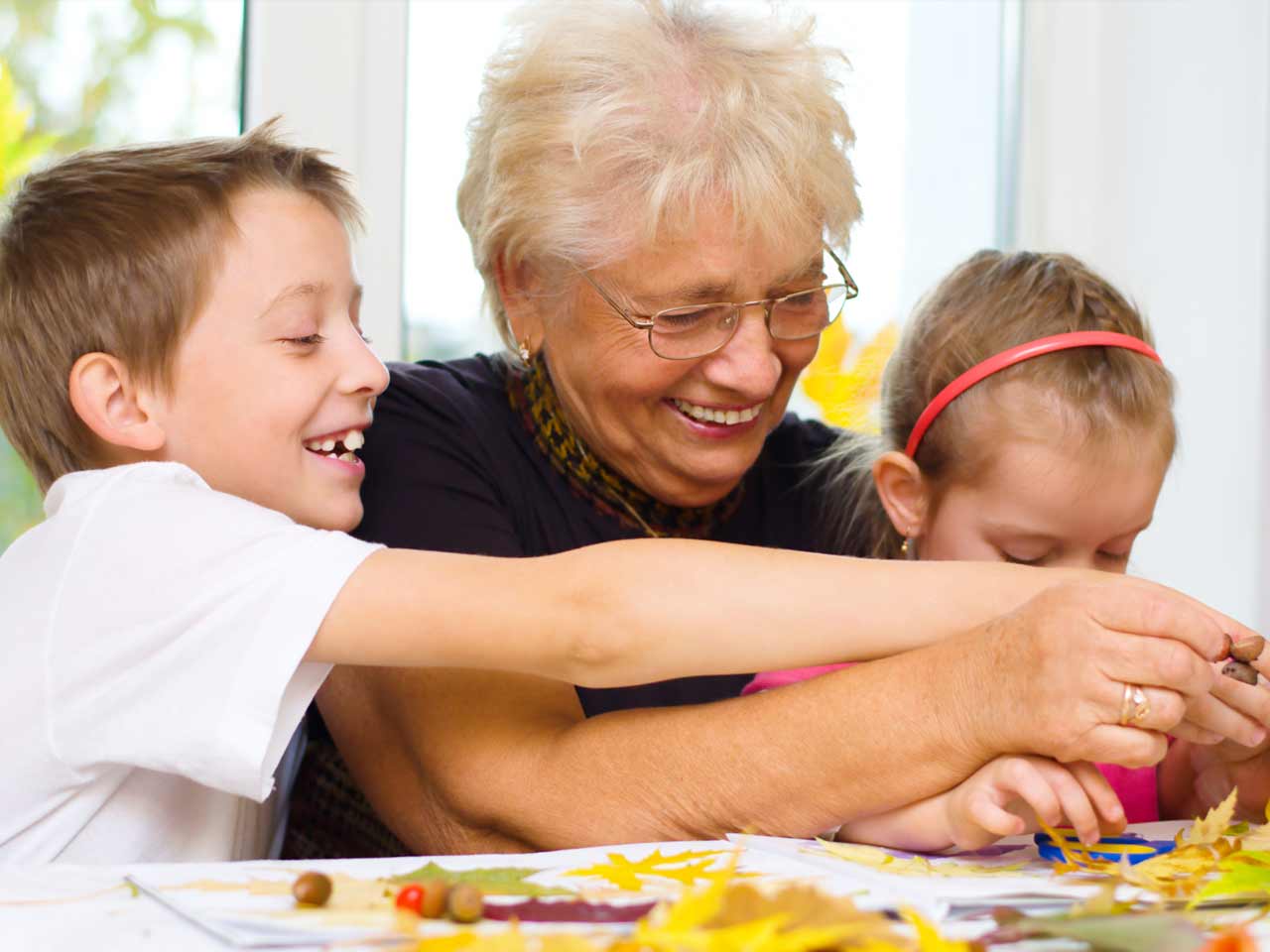 Grandmother with grandchildren