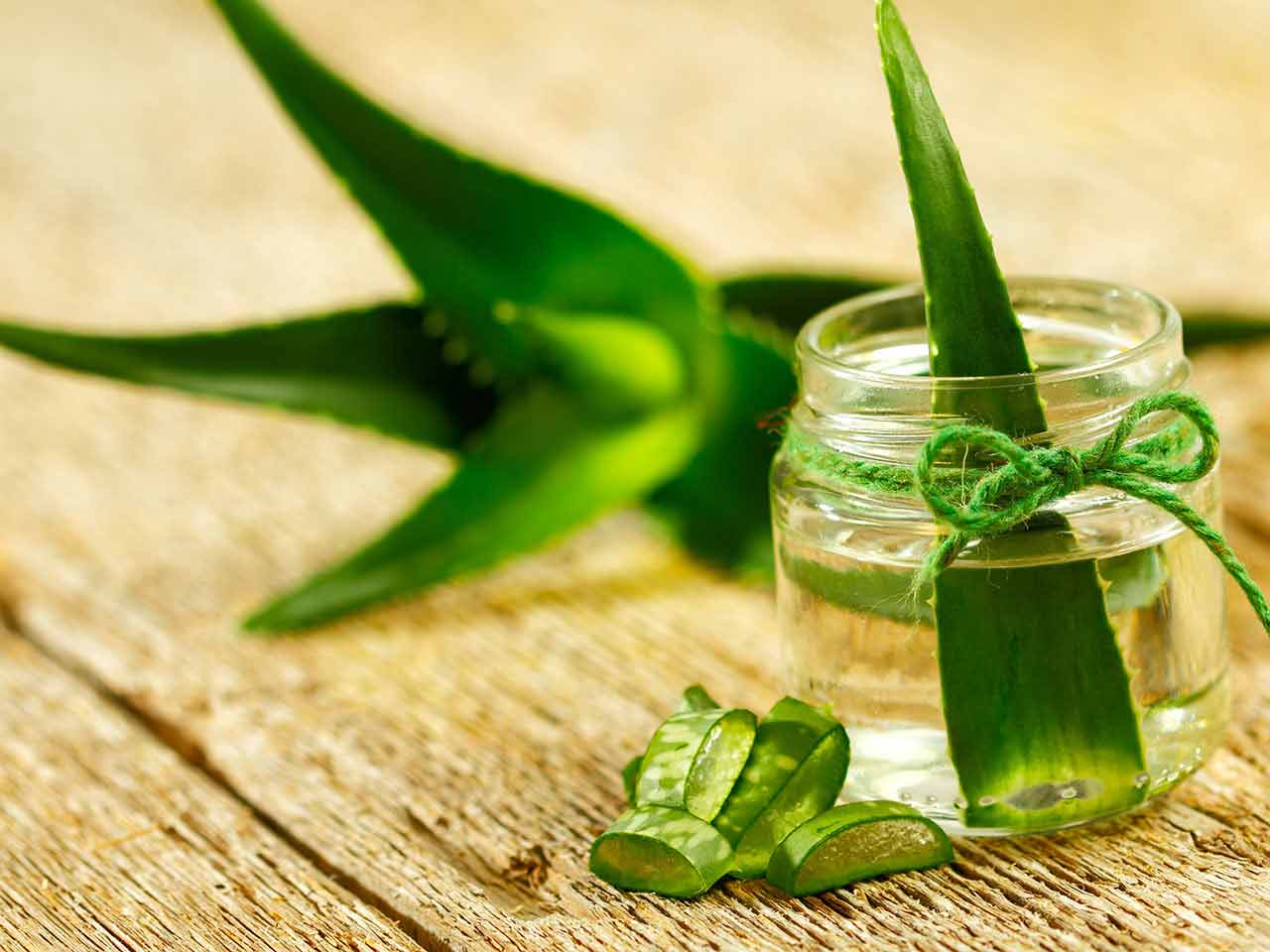 Aloe vera leaves, a common home remedy for wrinkles