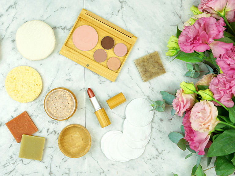 An assortment of sustainable beauty products