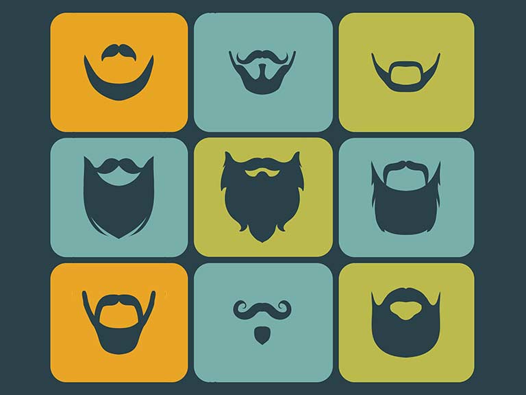An illustration of different beard shapes