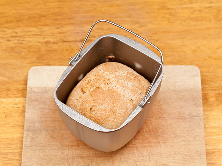 Loaf of bread in a bread maker