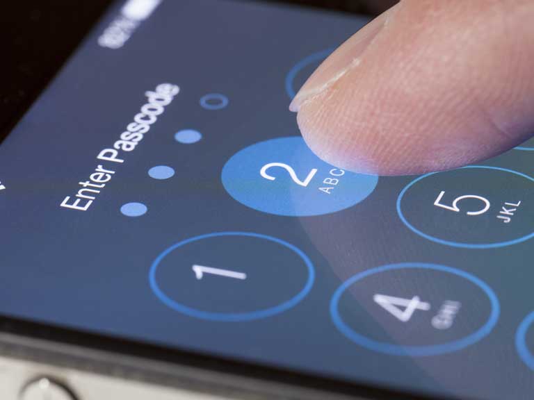iPhone with a passcode to keep it secure