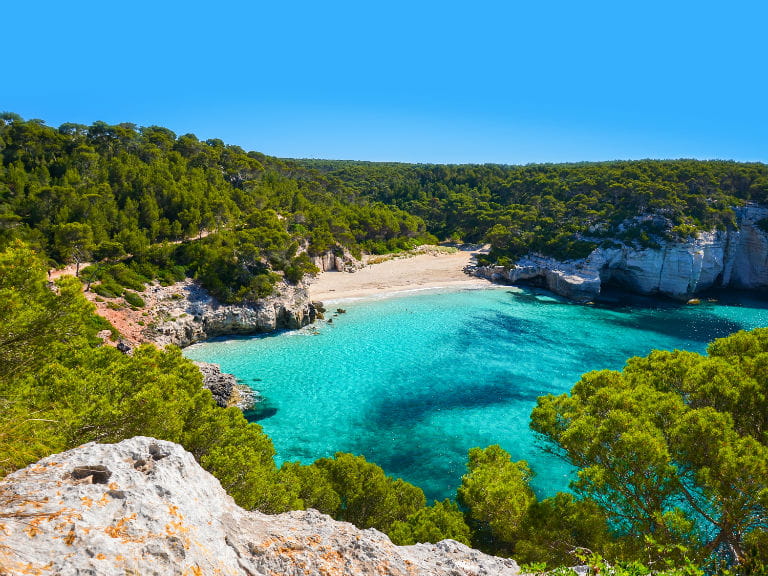 A secluded bay in Menorca