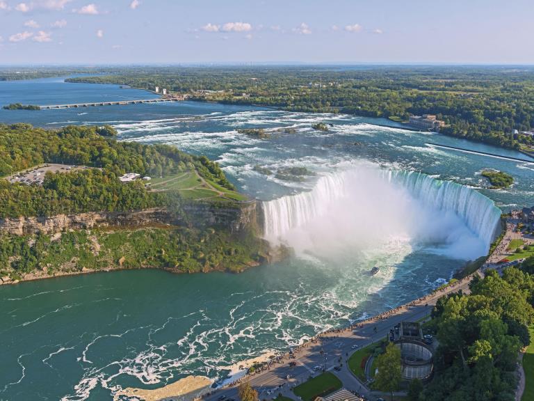 An aerial view of the Niagara Falls, Canada