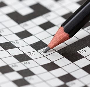 Crossword puzzle with a pencil