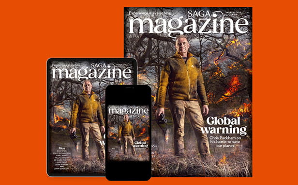 A tablet, phone and print magazine