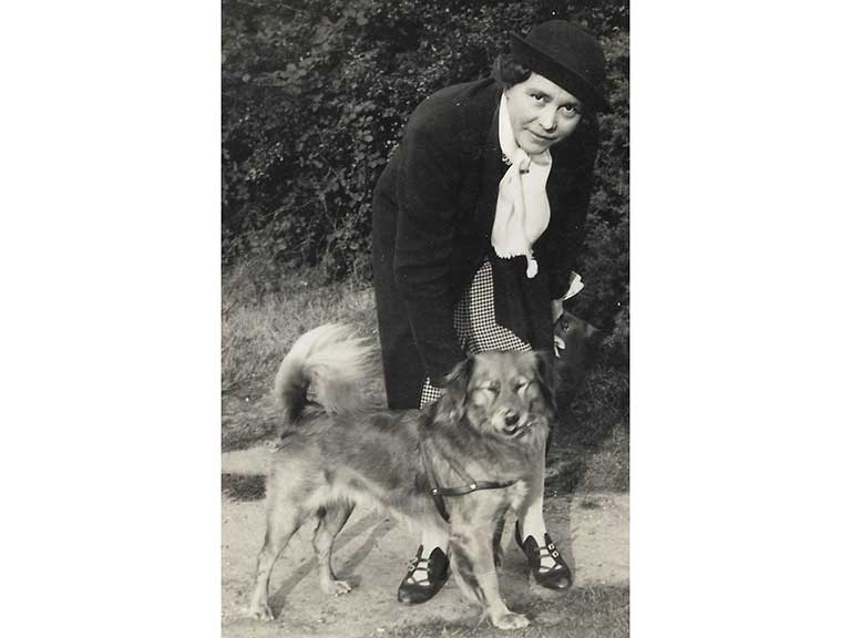 May Clayton Greene with her Chow, Hector