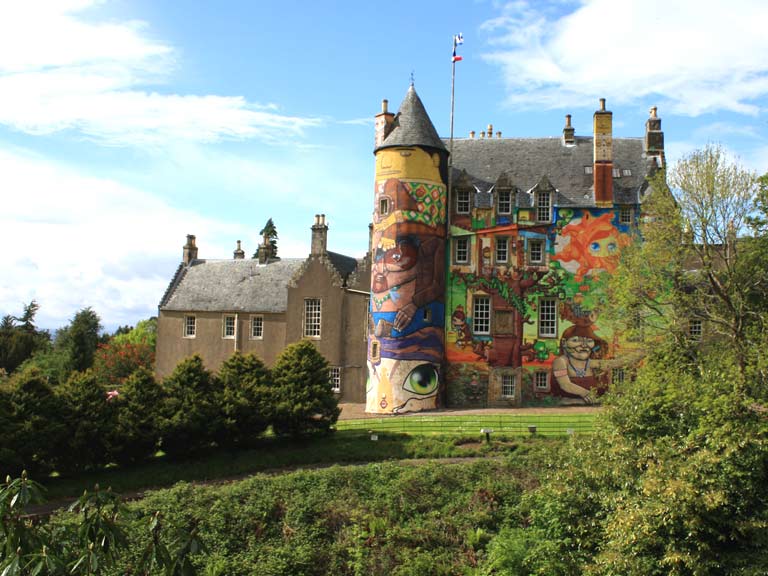Kelburn Castle with graffiti