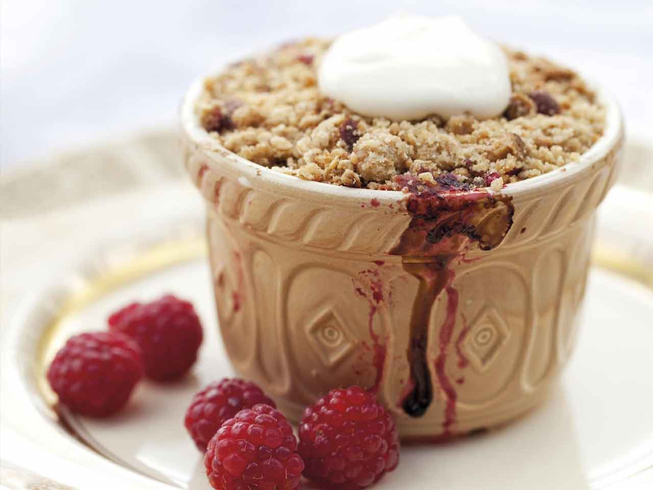 Annabel Langbein's rhubarb and berry crumble