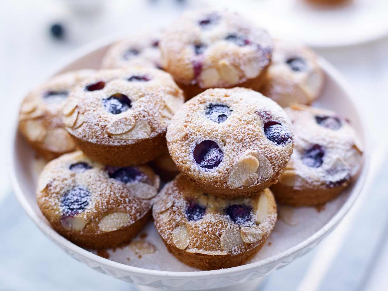 Blueberry and almond friands