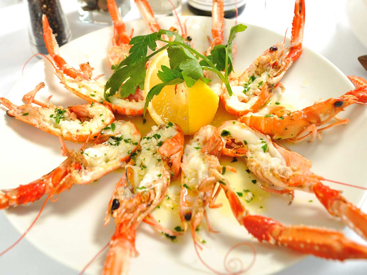 Grilled langoustines