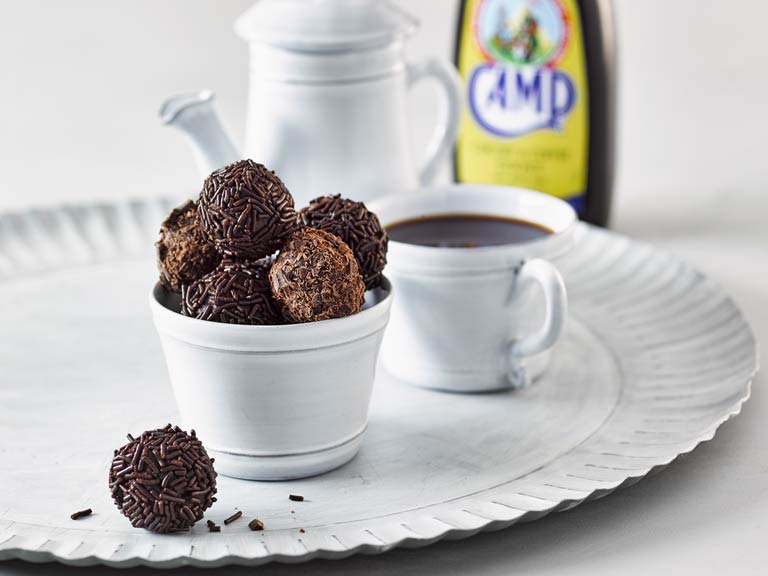 Coffee and walnut truffles