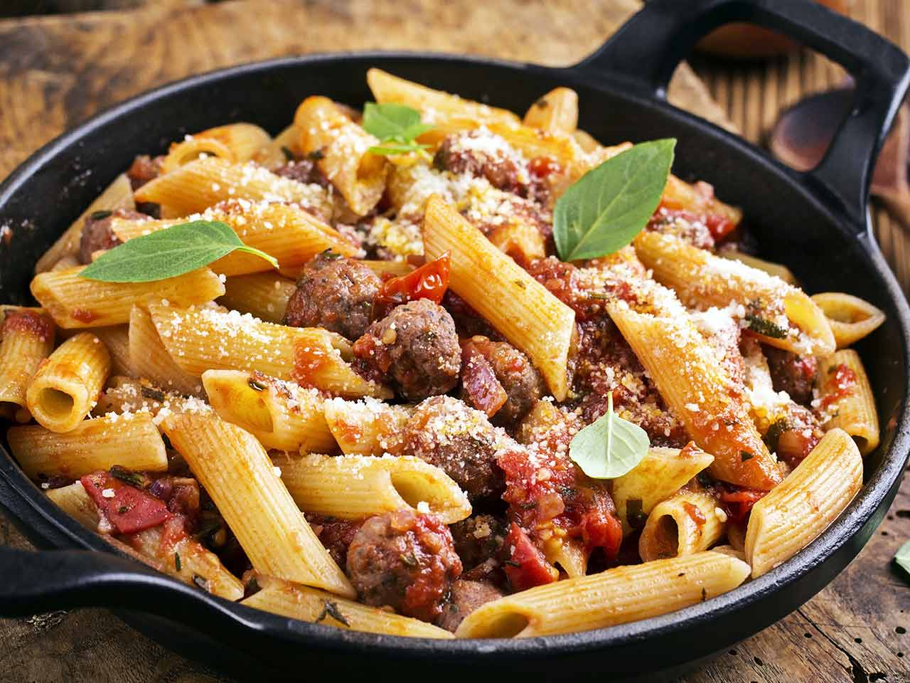 Italian sausage with penne