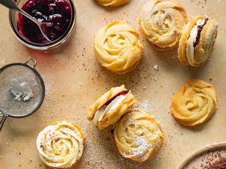 Cherry Viennese whirls from the Hairy Bikers