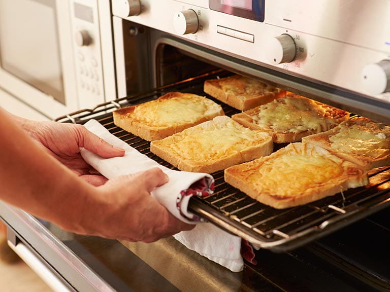 Cheese on toast under the grill