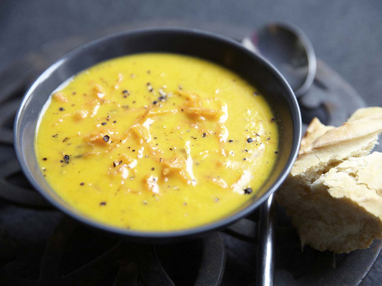 Carrot, coriander and orange soup