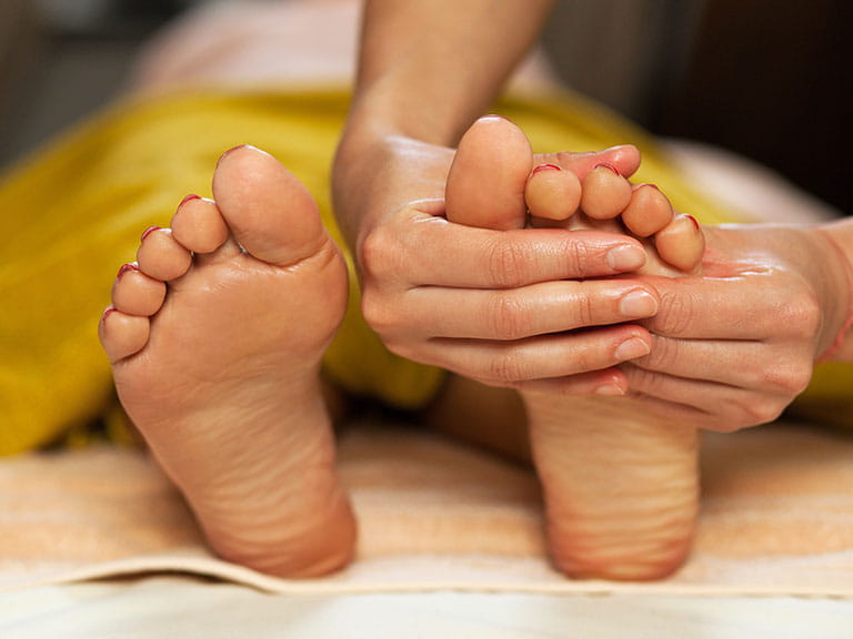 Woman having a foot massage