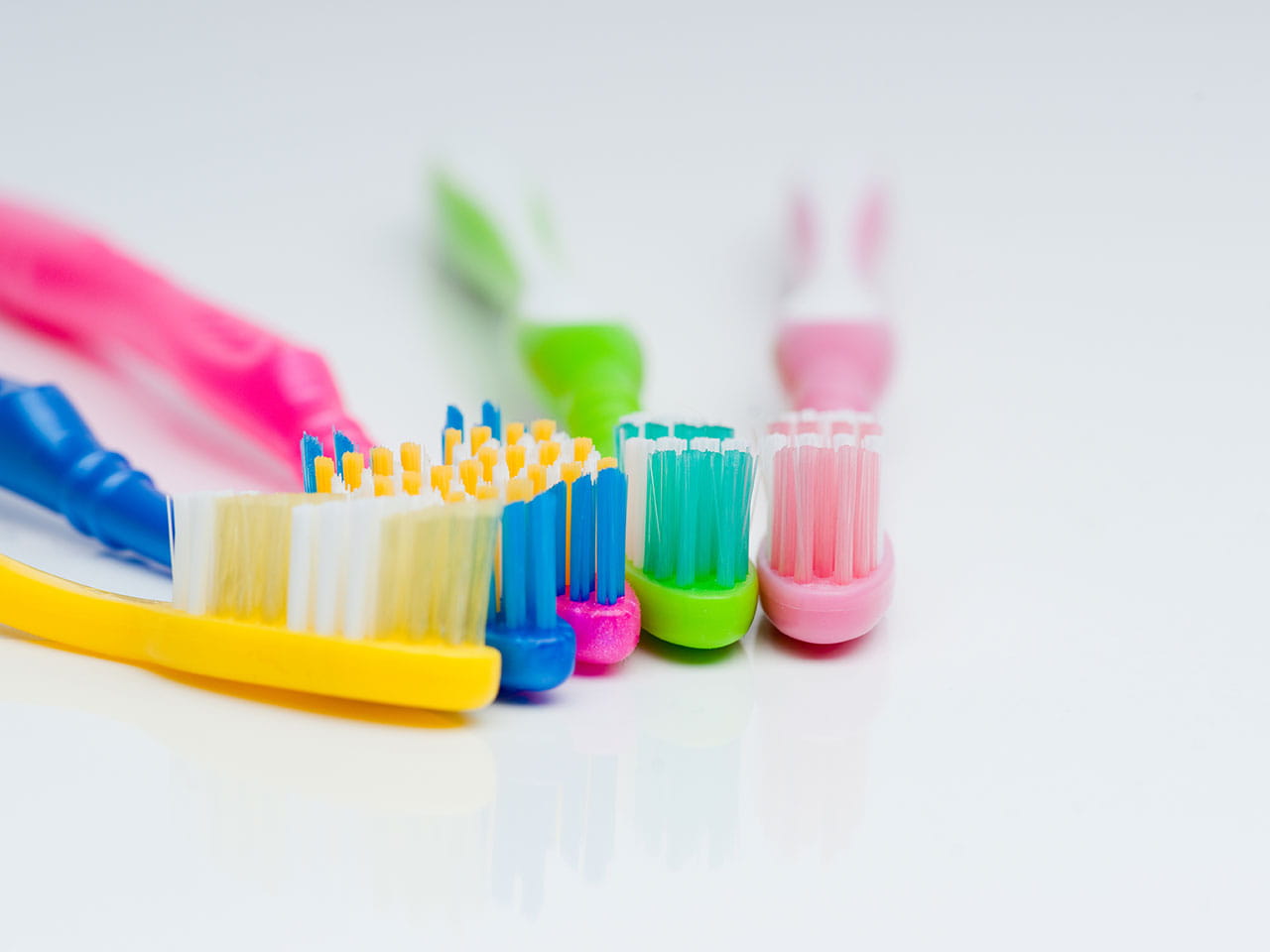 Coloured toothbrushes