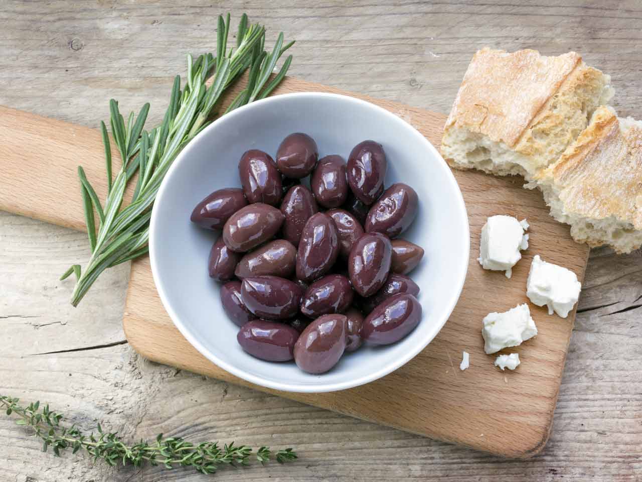 Salty foods such as olives and cheese