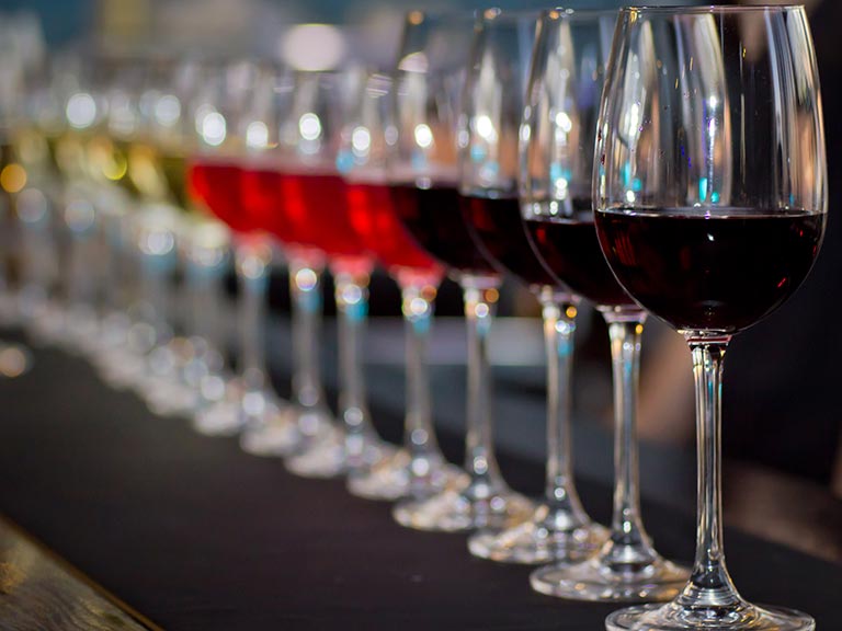 Row of wine glasses