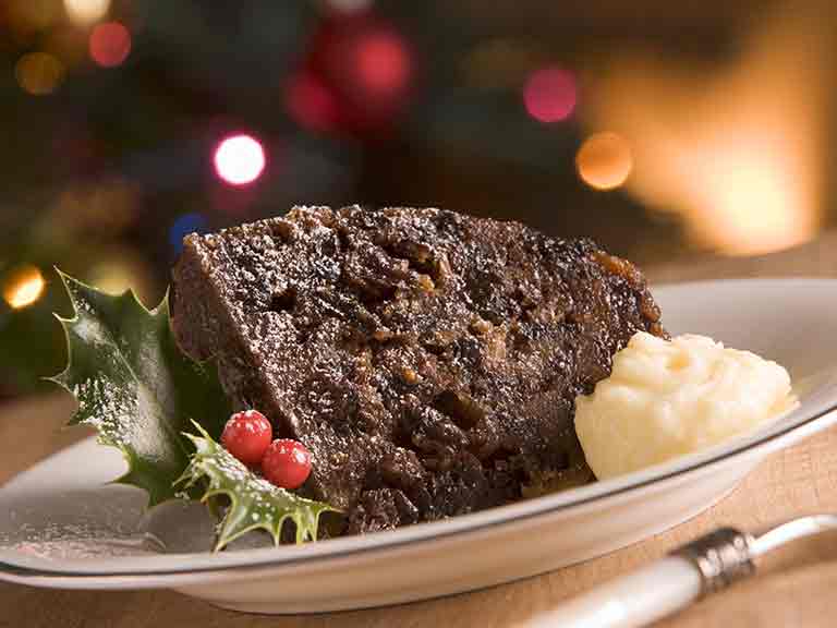 Christmas pudding and brandy butter