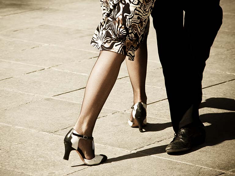 Couple dancing the Argentine tango