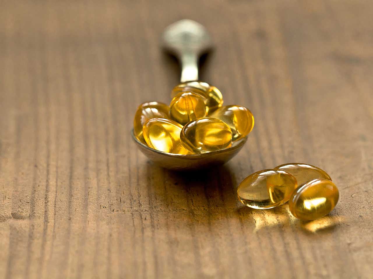 Fish oil capsules for vitamin D